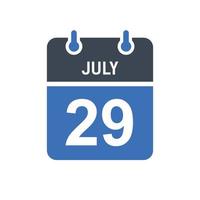July 29 Calendar Date Icon vector