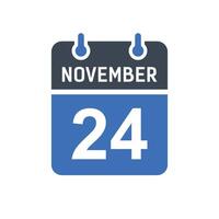 November 24 Calendar Date Icon vector