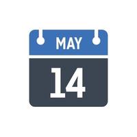 May 14 Calendar Icon, Date Icon vector