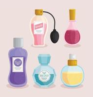 fragrances bottles icons vector