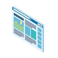 web page isometric vector