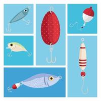 set of fishing lures vector