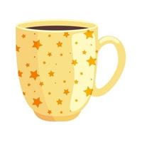 café en taza con estrellas vector