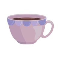 cafe en taza lila vector