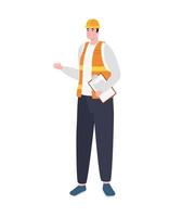 engineer man with clipboard vector