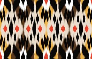 arte africano étnico ikat. patrón impecable en estilo tribal, bordado folclórico y mexicano. estampado de adornos de arte geométrico azteca.diseño para alfombras, papel pintado, ropa, envoltura, tela, cubierta, textil vector