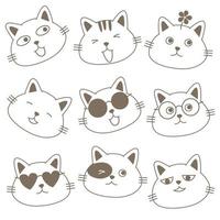 Cat cute cartoons pattern. cat paw on white background. Cat doodle for a girl, boy, baby fashion isolated cat doodle. Vector design for fashion.