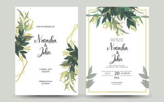 set of wedding invitation card vector