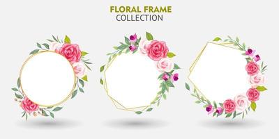 floral and flowers frame collection vector