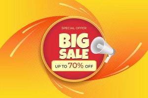 Big sale background template. special offer promo with dynamic shape background. vector