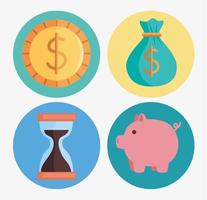 four stock market icons vector