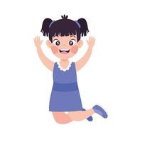 cute girl jumping vector