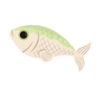 pescado verde y gris vector