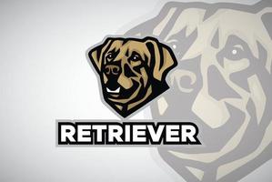 Labrador Golden Retriever Vector Image. Pet Mascot Logo Template
