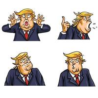 Donald Trump Face Expressions Set Pack Vector Illustration. Washington, January 14, 2022