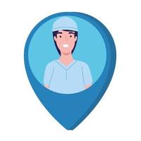 nurse in pin location vector