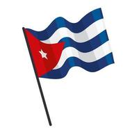 cuba flag in pole vector