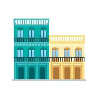 yellow and green buildings vector