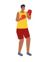 afro male athlete boxing vector