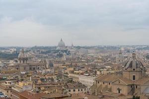 View of the city of Rome from above Italy, roofs. photo