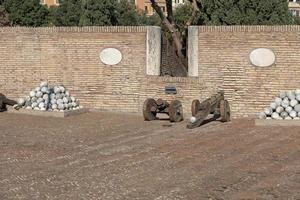 Roman cannons at the museum of the Sant'Angelo Castle Italy photo