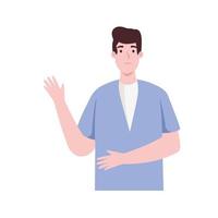 young man waving vector