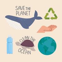 eco and friendly icons vector