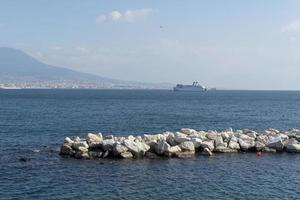 Huge cruise ship on the sea near Naples, Italy. photo