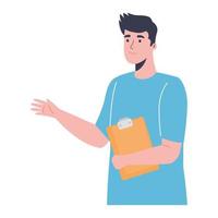 young man with checklist vector