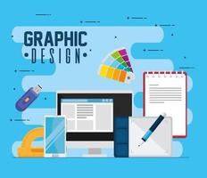 diseño grafico en escritorio vector