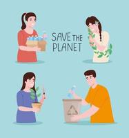 save the planet design vector