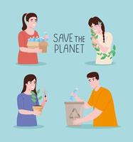 save the planet design vector