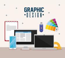 dispositivos de diseño gráfico vector