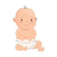 cute baby boy sitting vector