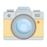 old camera of yellow color vector