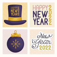 four new year icons vector