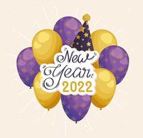 happy new year 2022 party vector