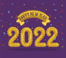 tarjeta de año nuevo 2022 vector