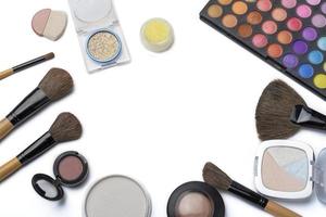 Professional makeup brushes and tools, make-up products set. photo