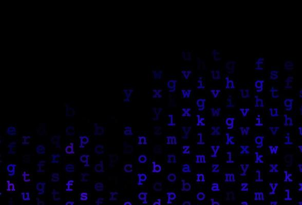 Dark purple vector layout with latin alphabet.