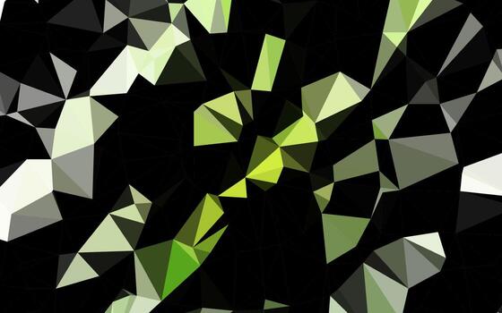 Light Green vector shining triangular pattern.