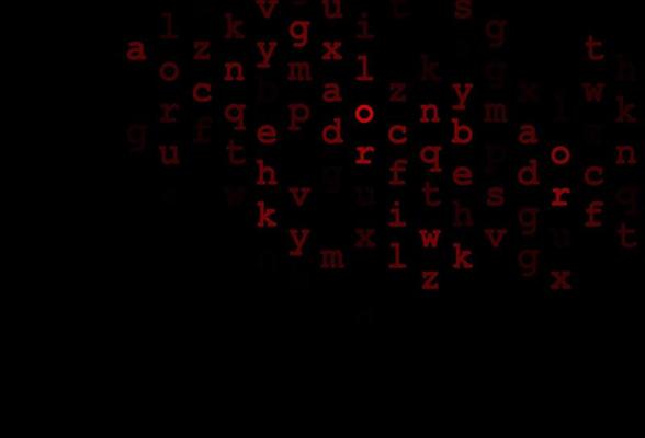 Dark red vector cover with english symbols.
