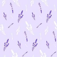 Simple Lavender Flower Vector Seamless Pattern Design