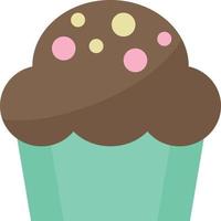 Sweet Delicious Cup Cake Flat Vector Icon