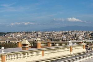 Air panoramic cityscape of Rome, the roofs of houses. photo