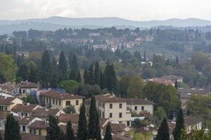 Beautiful landscape from above, a panorama of the historical view of Florence from the point of Boboli gardens. photo