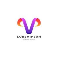 initials v logo gradient vector