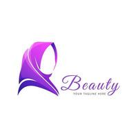 beauty muslim hijab logo vector