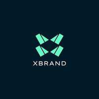 Dynamic Flat X Green logo vector