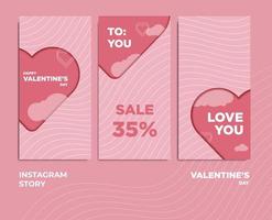 valentines theme design vector for instagram story post